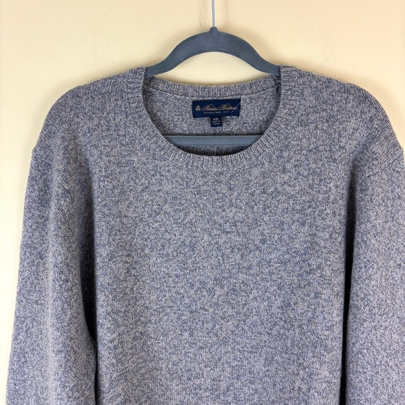 NWT Brooks Brothers Gray Heathered Doft Wool Crew Neck “Ski” Sweater Size XXL - Picture 4 of 15